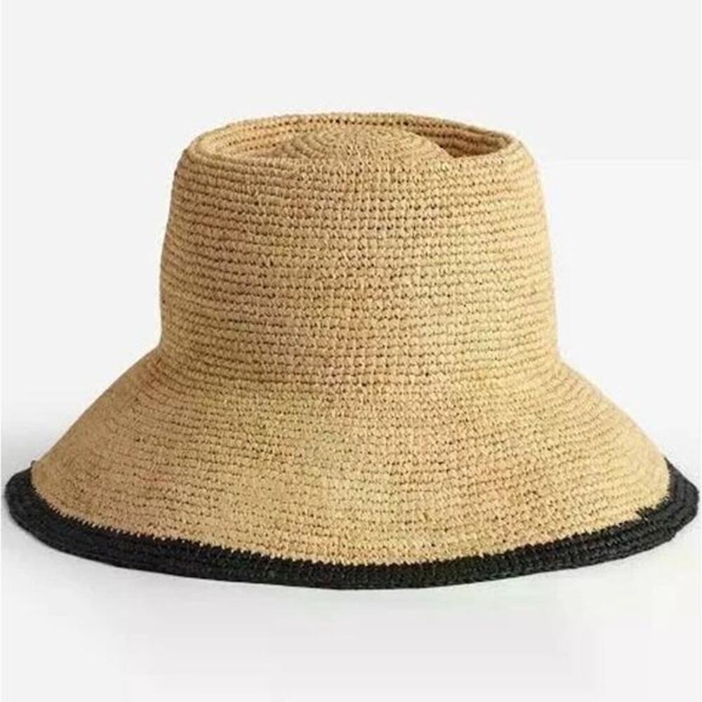 NWT Madewell Lantern Micro Crochet Straw Hat M/L